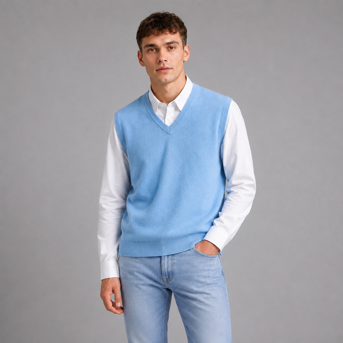 Joost | Heren Merino Wol Sweater Vest – Lichtgewicht Warmte en Klassieke V-Hals
