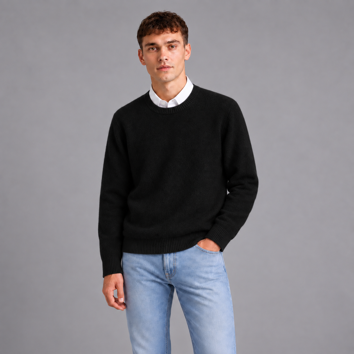 Joost | Zachte Trui in Cashmere Stijl – Ronde Hals en Comfortabele Pasvorm