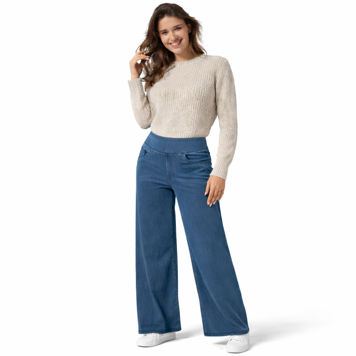 Noa | Wide Leg Broek met Hoge Taille – Comfortabele Elastische Taille en Veelzijdige Stijl