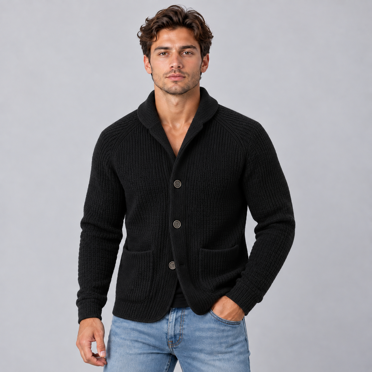Niels | Heren Vest met Knoopsluiting – Warm & Comfortabel met Omgeslagen Kraag en Opgezette Zakken