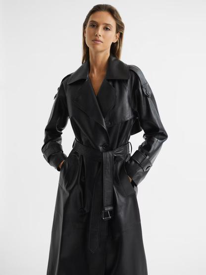 Maya – Leren Trenchcoat