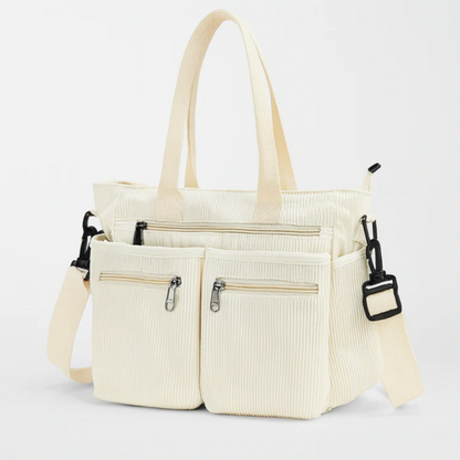 Ribfluwelen Schoudertas