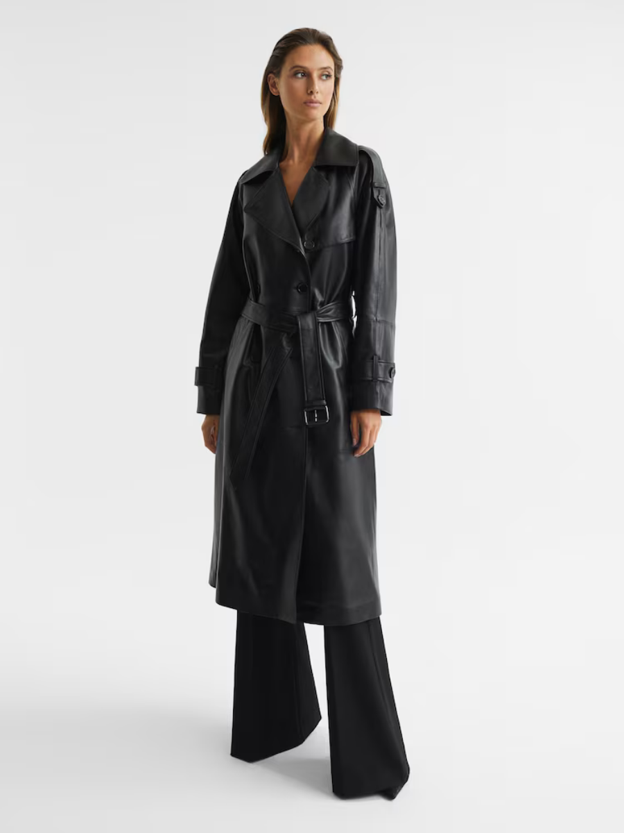 Maya – Leren Trenchcoat