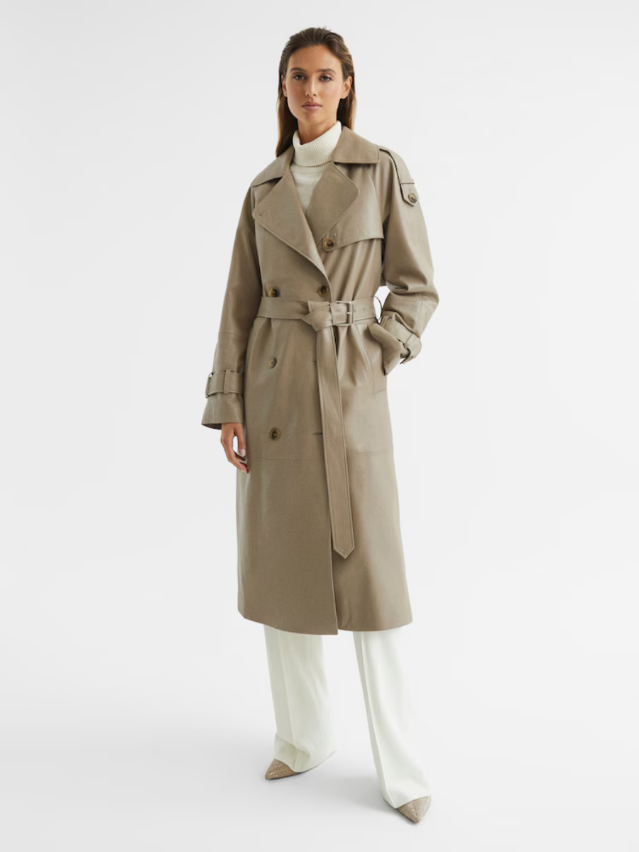 Maya – Leren Trenchcoat