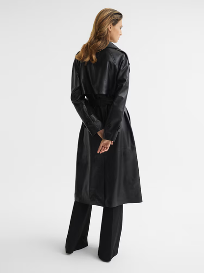 Maya – Leren Trenchcoat
