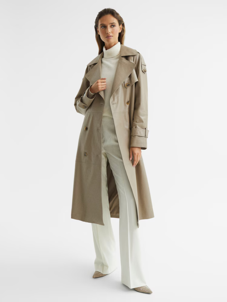 Maya – Leren Trenchcoat