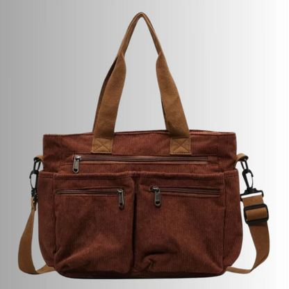 Ribfluwelen Schoudertas