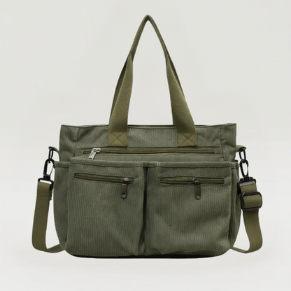 Ribfluwelen Schoudertas