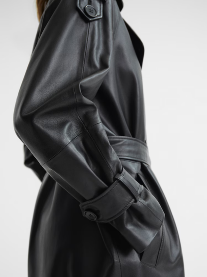 Maya – Leren Trenchcoat