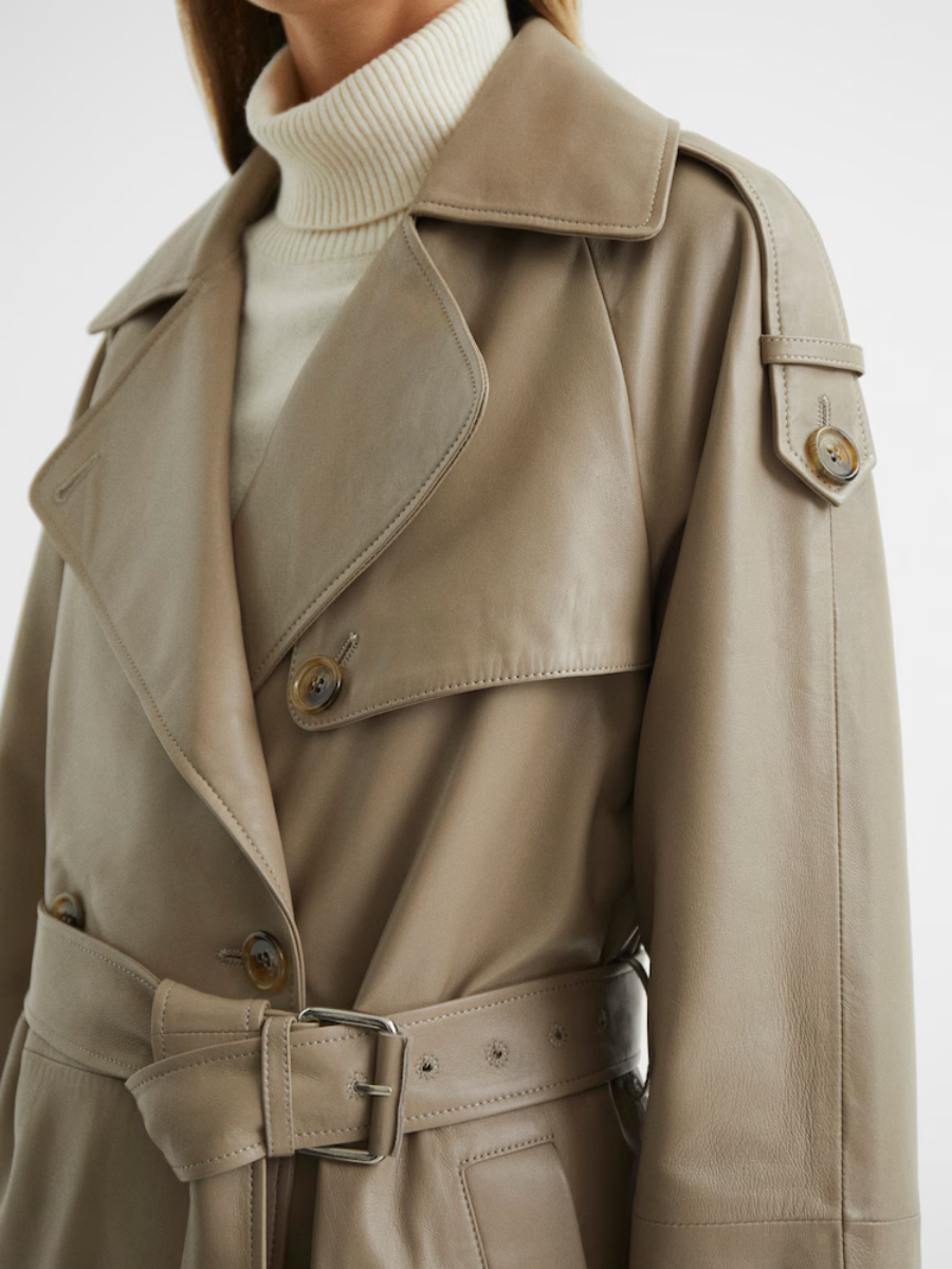Maya – Leren Trenchcoat