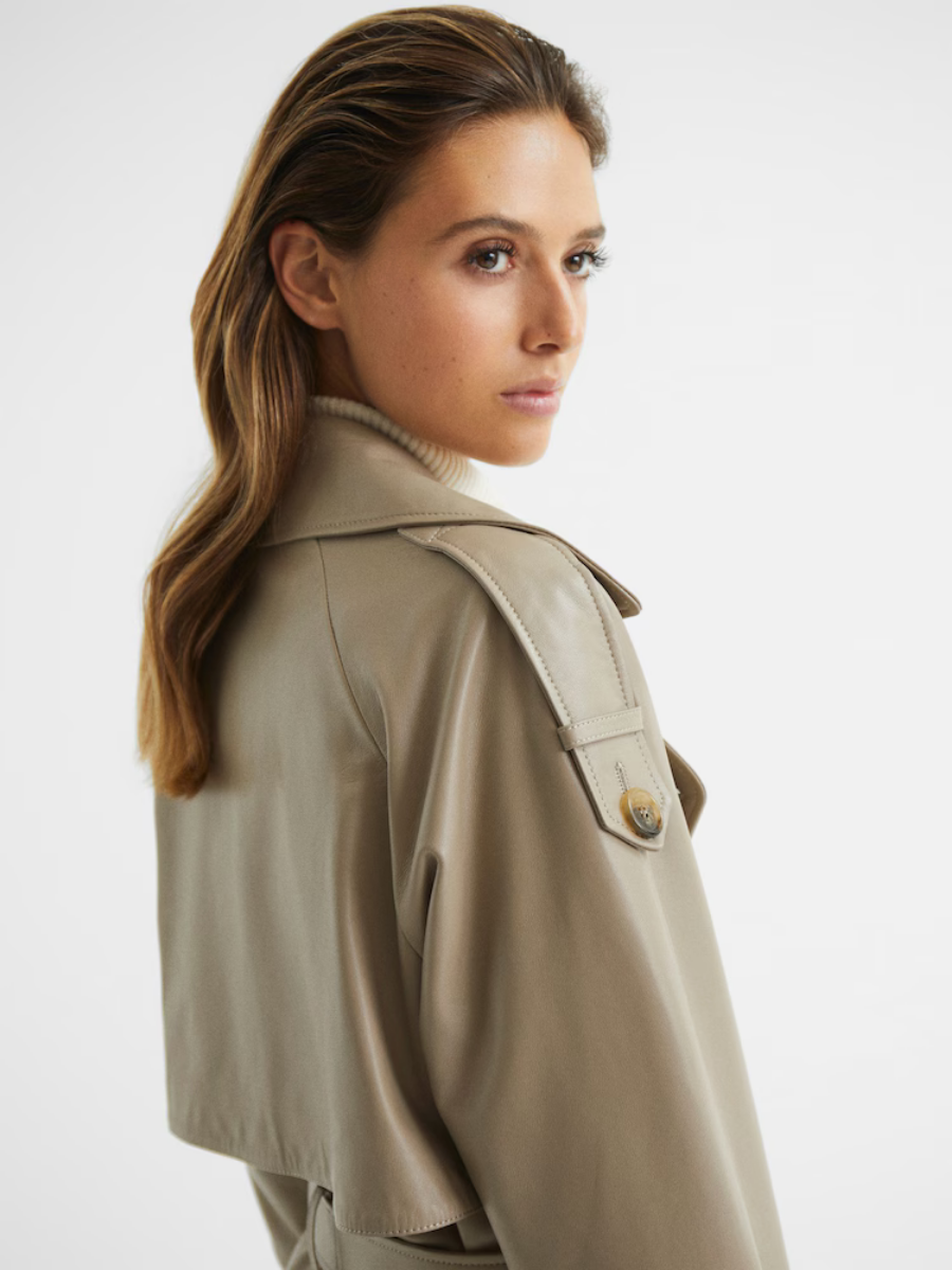Maya – Leren Trenchcoat