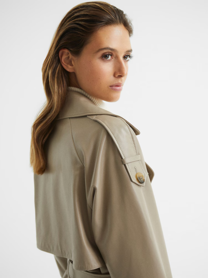 Maya – Leren Trenchcoat