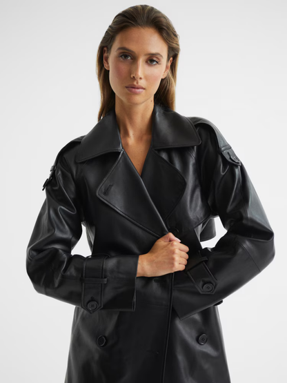 Maya – Leren Trenchcoat