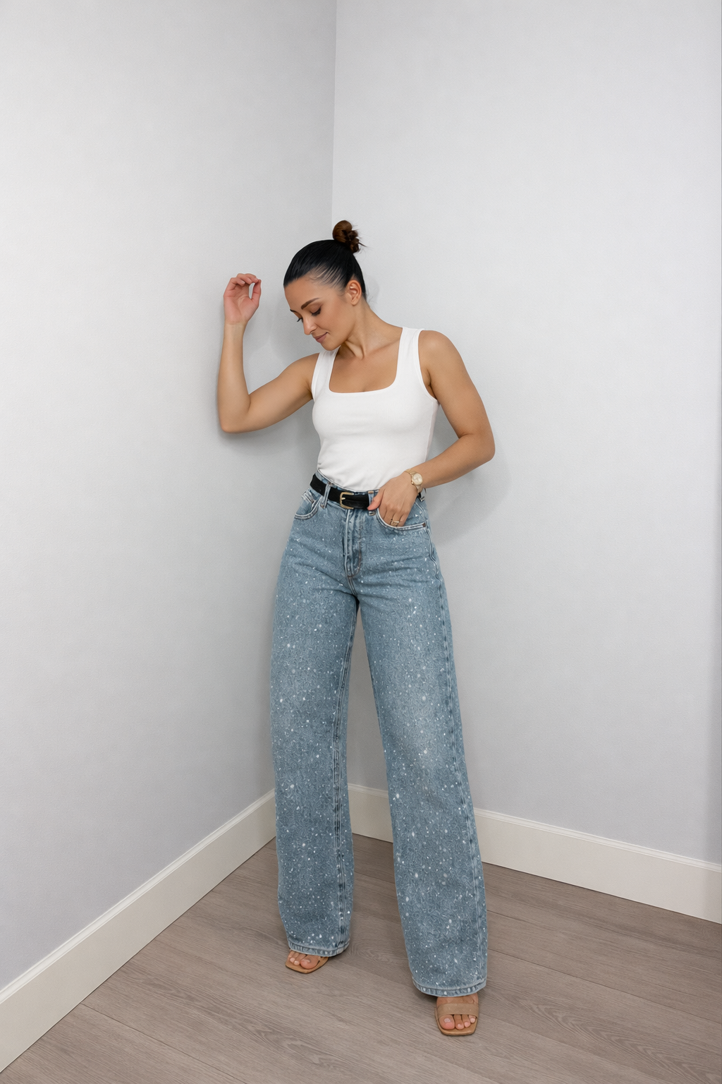 Lovia – Glitter Denim Broek