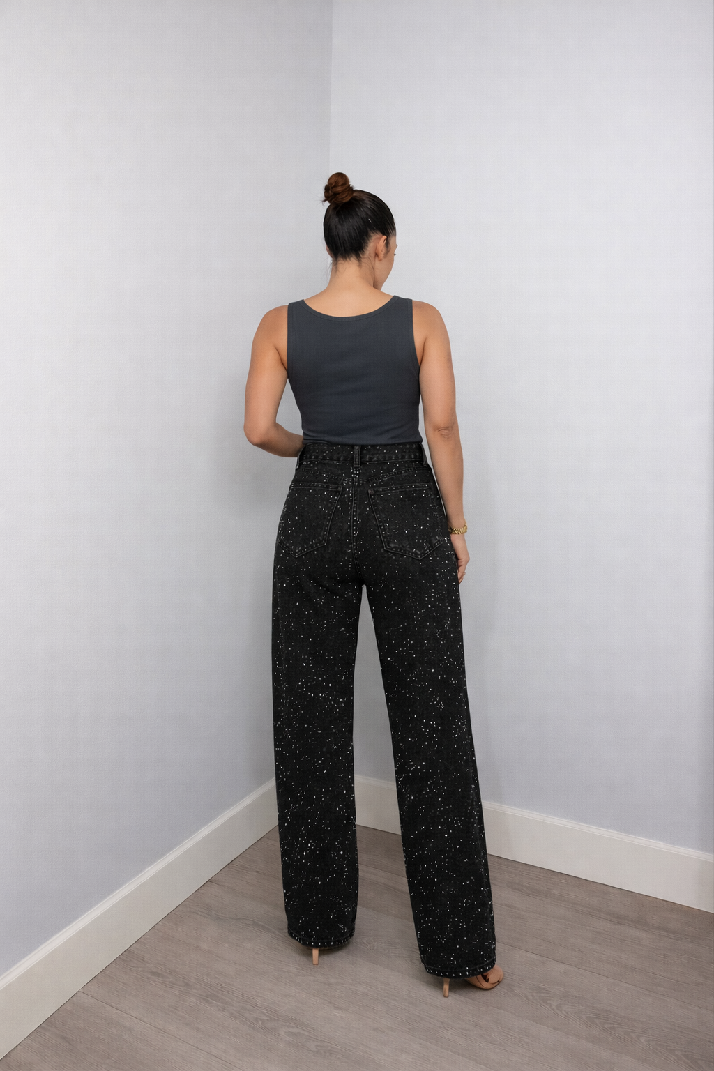 Lovia – Glitter Denim Broek