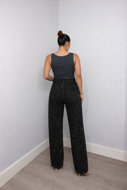 Lovia – Glitter Denim Broek
