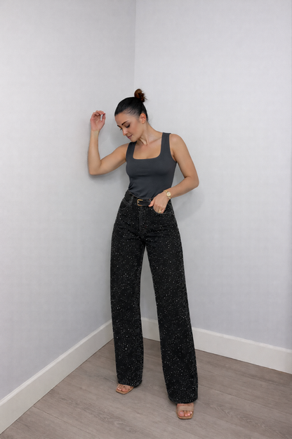 Lovia – Glitter Denim Broek