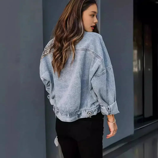 Lovia - Denim Luipaard Jacket