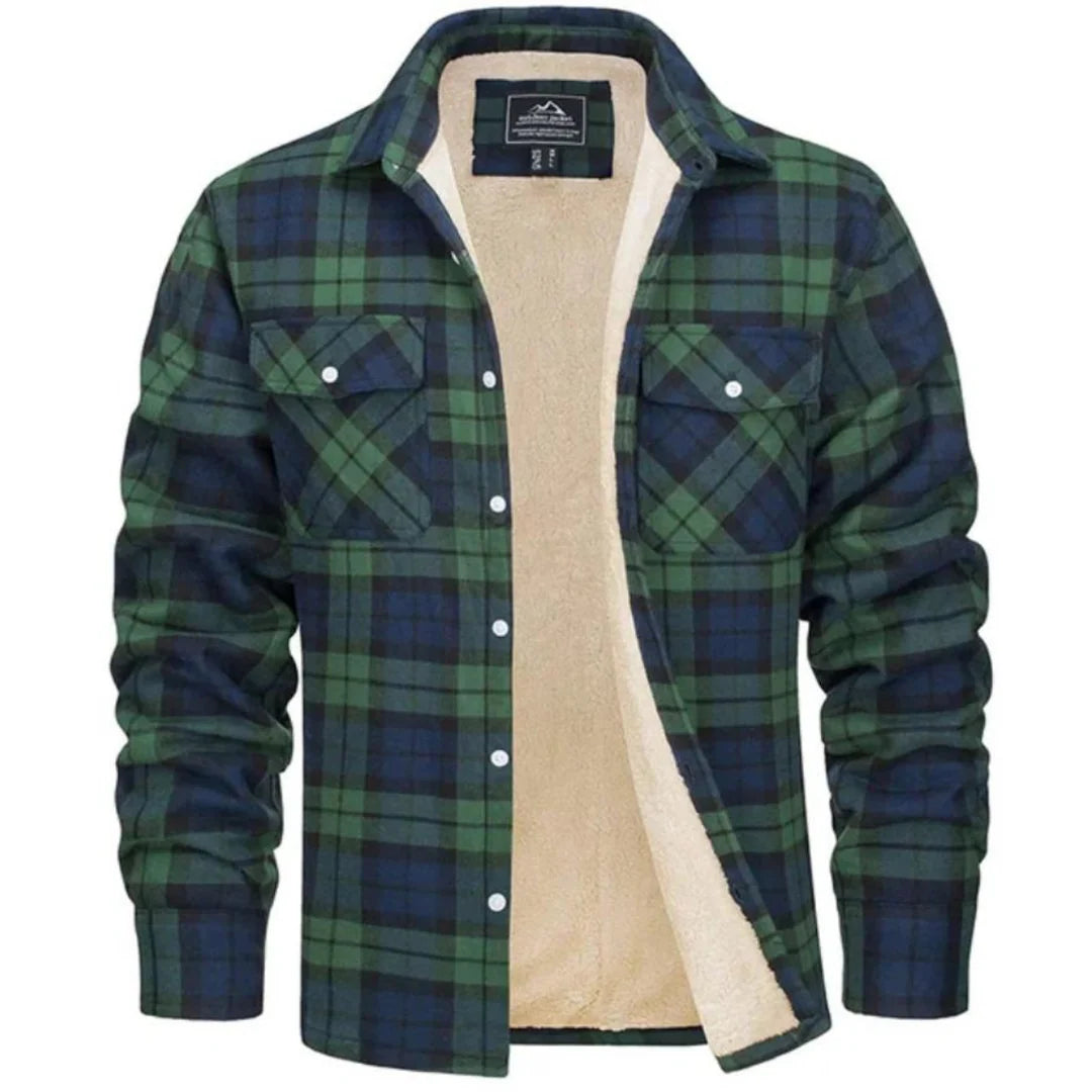 Daan | Heren Overshirt Geruit – Warme Stof en Knoopsluiting