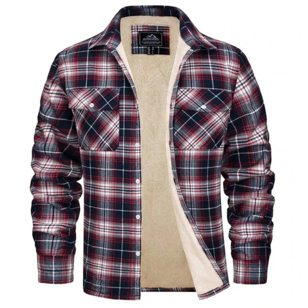 Daan | Heren Overshirt Geruit – Warme Stof en Knoopsluiting
