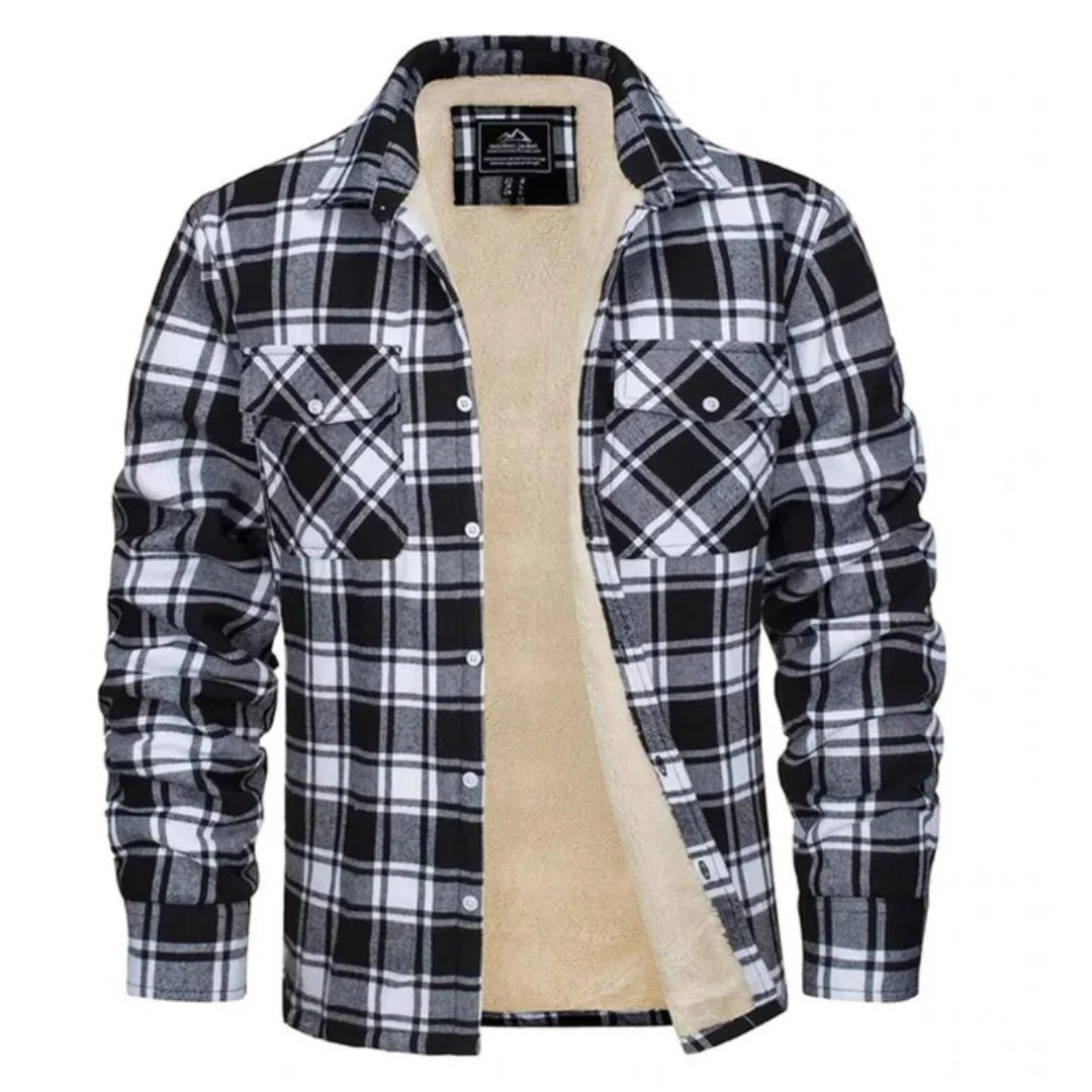 Daan | Heren Overshirt Geruit – Warme Stof en Knoopsluiting