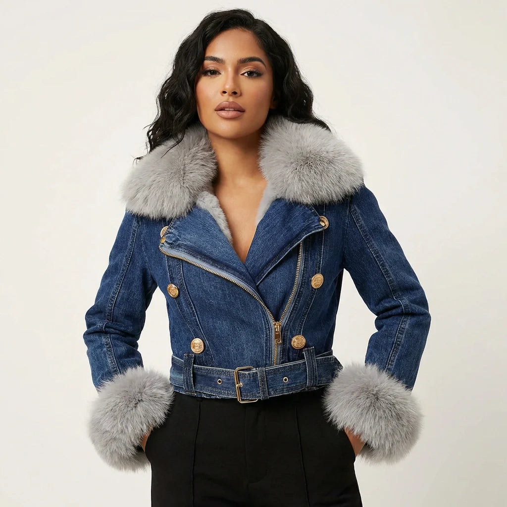 Lovia – Faux Fur Spijker Jacket