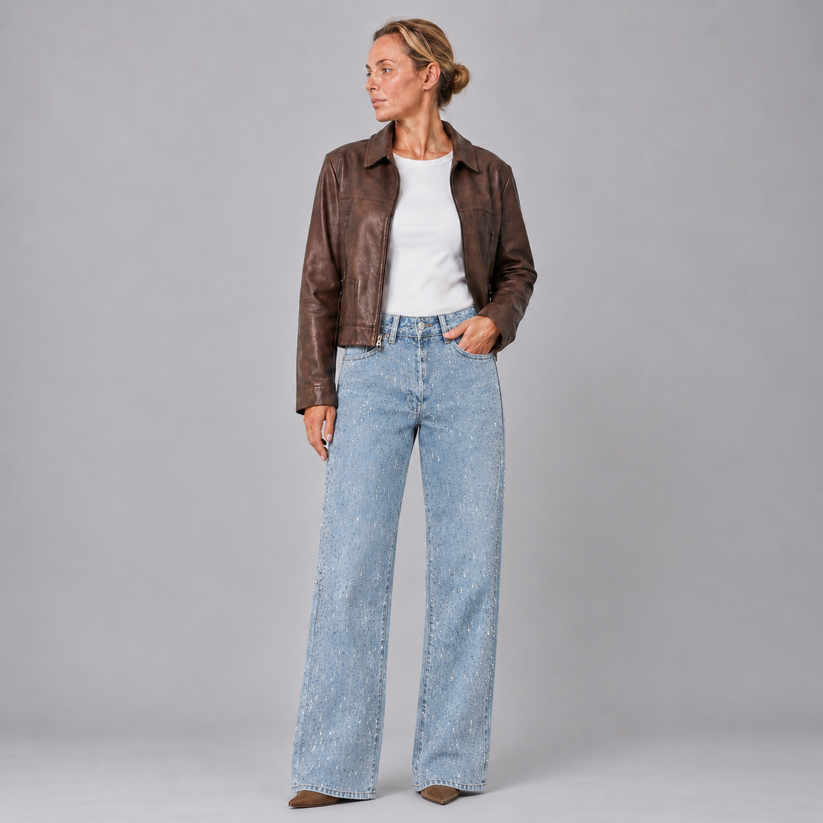 Elin | Dames Jeans met Rechte Pijp – Relaxte High Waist Pasvorm