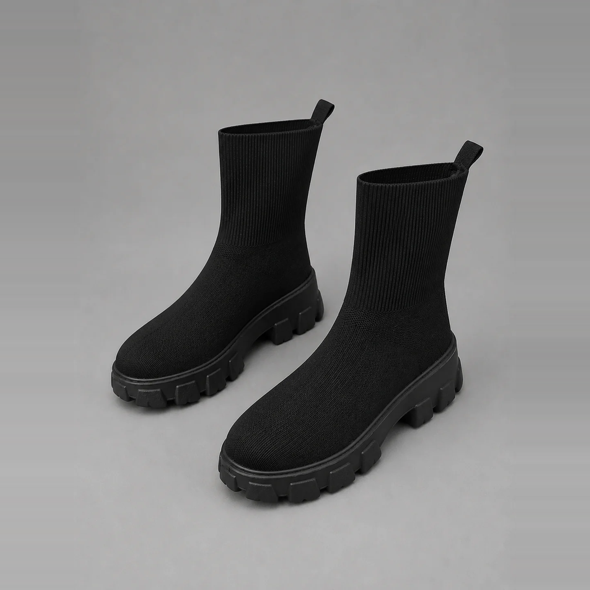 Elise | Dames Sokboots Stretch – Comfortabele Chunky Profielzool en Instapmodel