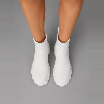 Elise | Dames Sokboots Stretch – Comfortabele Chunky Profielzool en Instapmodel