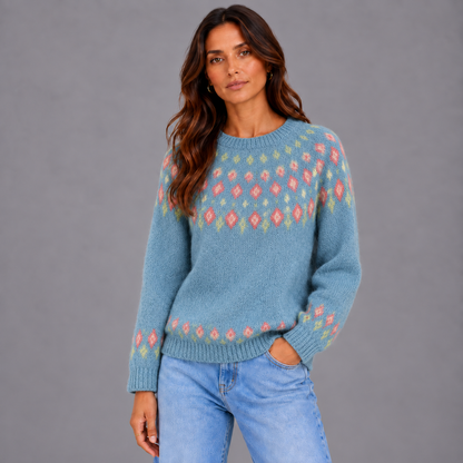 Elise | Warme Trui met Unieke Print – Comfortabele Pasvorm en Klassieke Halslijn
