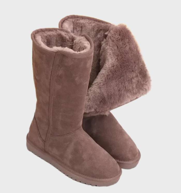 Fenna | Dames Winterlaarzen Hoog – Warme Pluche Voering en Zijrits
