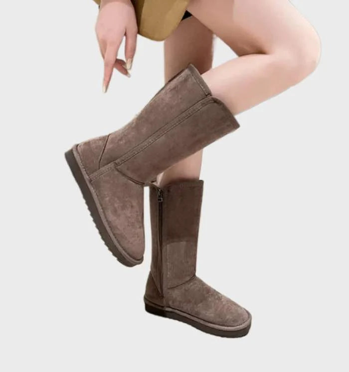 Fenna | Dames Winterlaarzen Hoog – Warme Pluche Voering en Zijrits