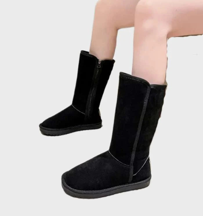 Fenna | Dames Winterlaarzen Hoog – Warme Pluche Voering en Zijrits