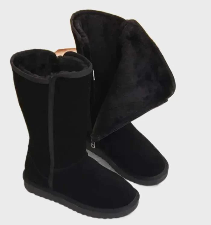 Fenna | Dames Winterlaarzen Hoog – Warme Pluche Voering en Zijrits