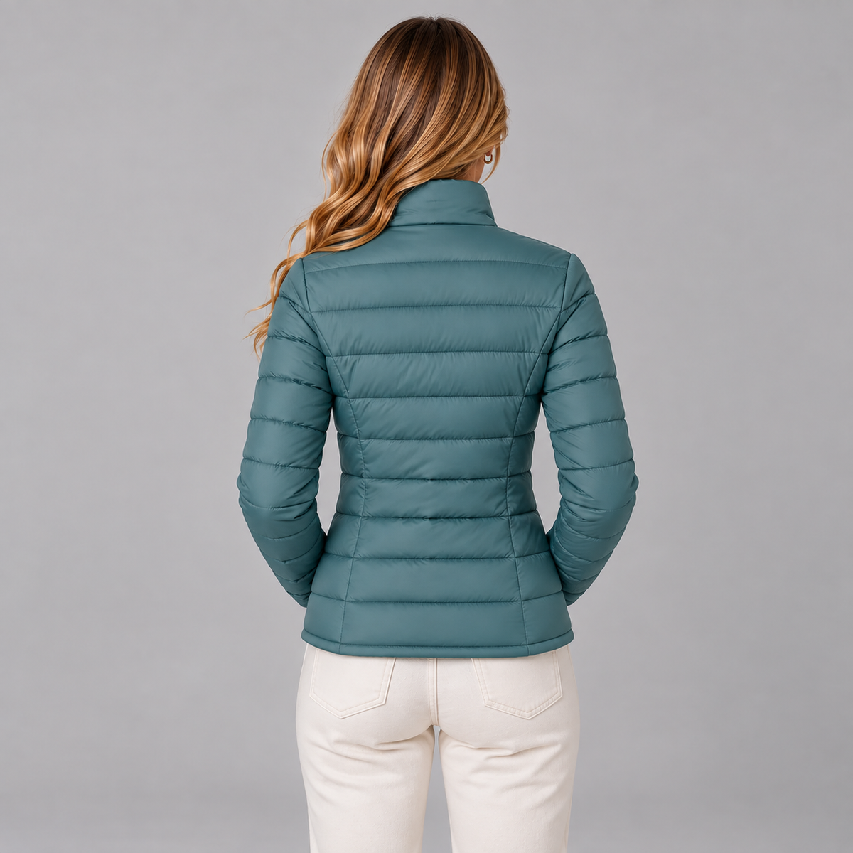 Fien | Dames Pufferjas Slim Fit – Opstaande Kraag en Lichte Warme Vulling