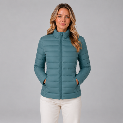 Fien | Dames Pufferjas Slim Fit – Opstaande Kraag en Lichte Warme Vulling