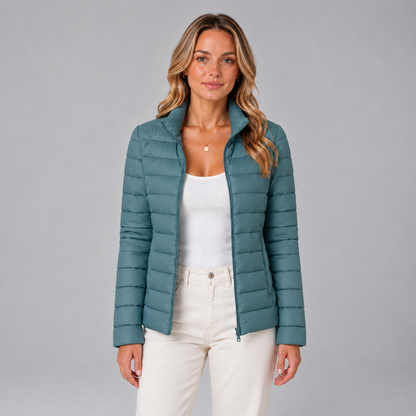 Fien | Dames Pufferjas Slim Fit – Opstaande Kraag en Lichte Warme Vulling