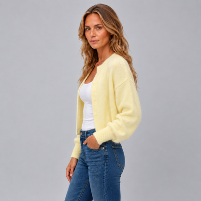 Fleur | Dames Vest Gebreid Ruim – Open Voorkant en Geribde Boorden