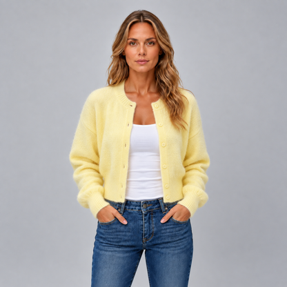 Fleur | Dames Vest Gebreid Ruim – Open Voorkant en Geribde Boorden