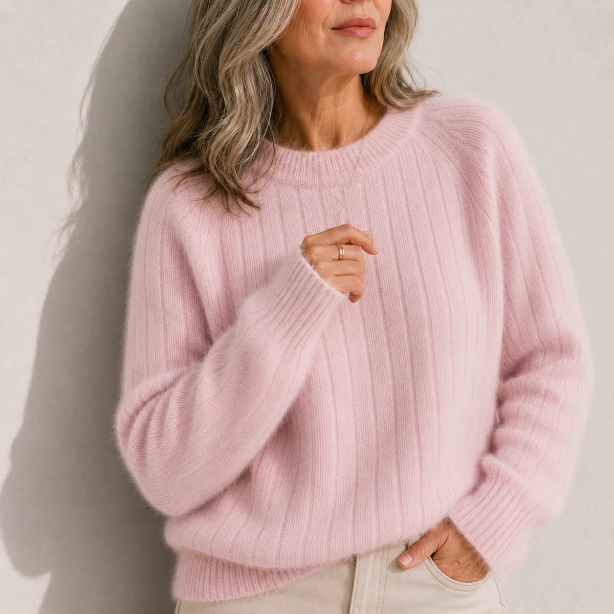 Jasmijn | Warme Fluffy Trui – Zachte Structuur en Comfortabele Pasvorm