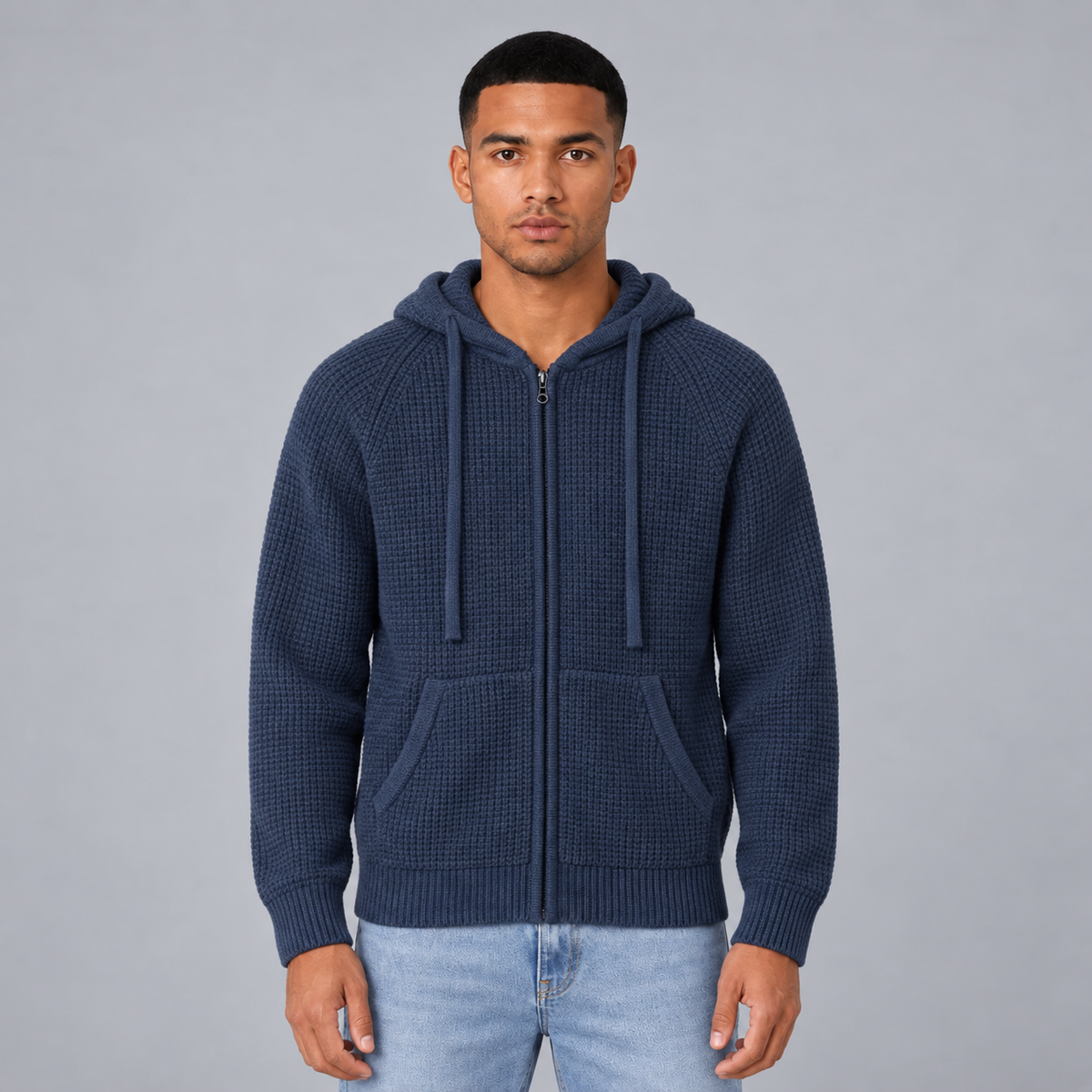 Jayden | Cashmere Hoodie – Volledige Rits en Kangoeroezak