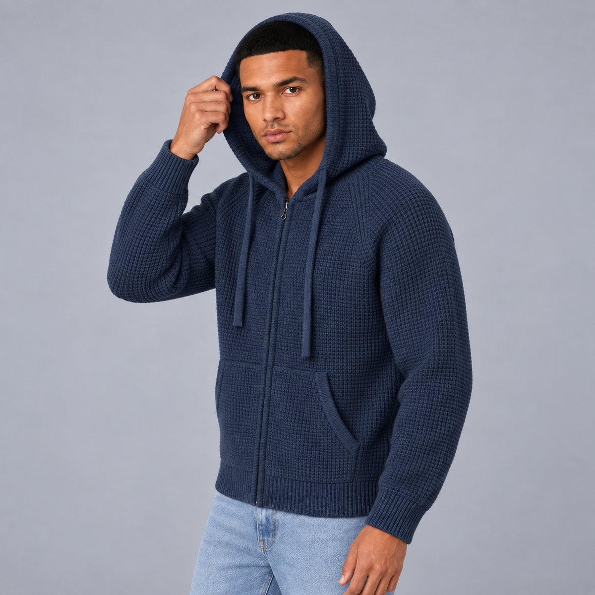 Jayden | Cashmere Hoodie – Volledige Rits en Kangoeroezak