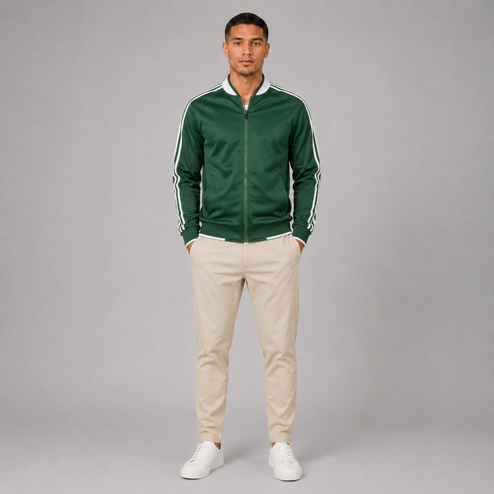 Jayden | Heren Sportvest – Lichtgewicht met opstaande kraag en Gestreepte Mouwen
