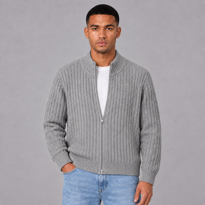 Jayden | Ribgebreid Vest met Rits – Opstaande Kraag en Comfortabele Pasvorm