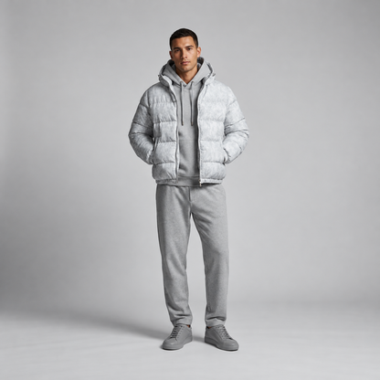 Jesse | Heren Pufferjas Kort – Warme Capuchon en Glanzende Look