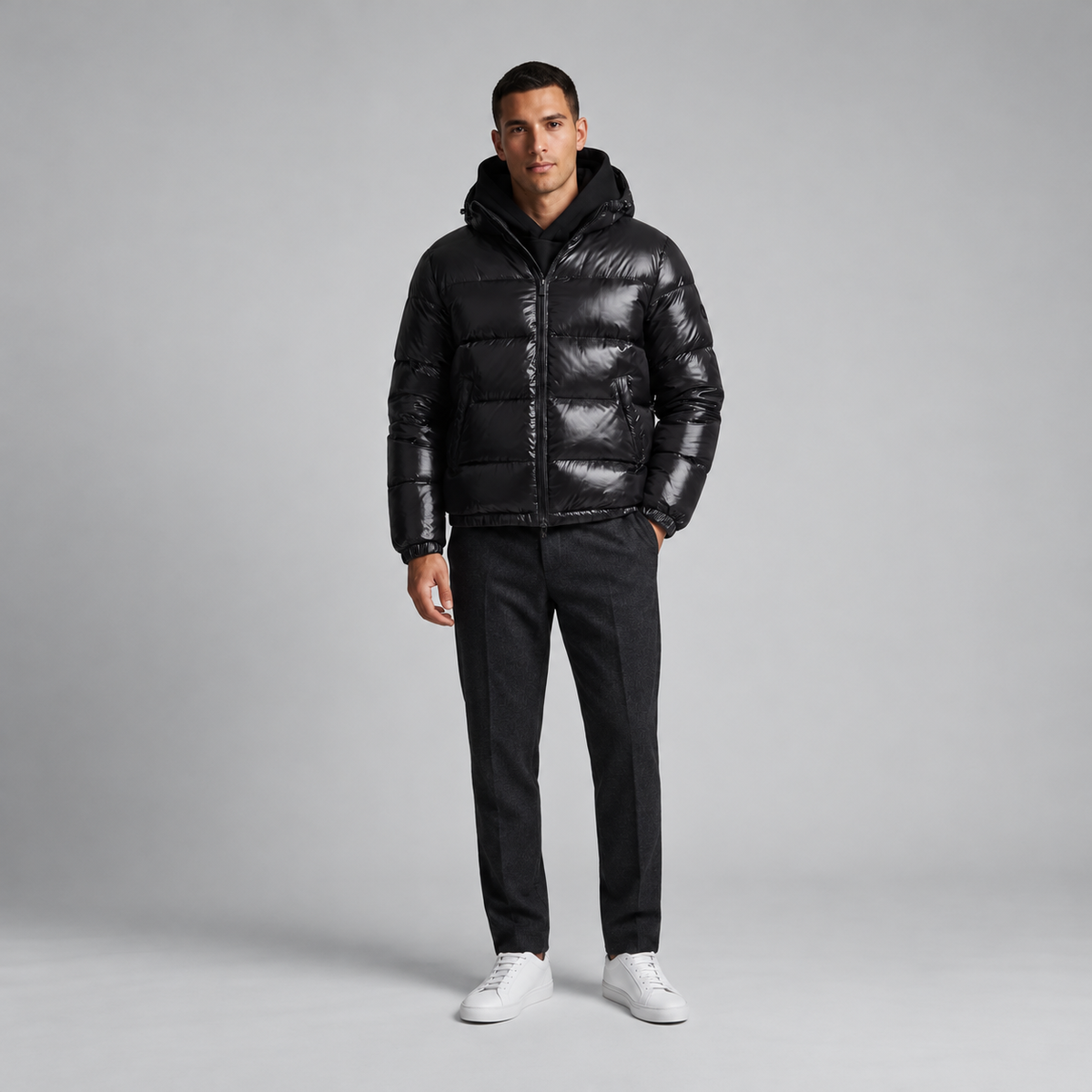 Jesse | Heren Pufferjas Kort – Warme Capuchon en Glanzende Look