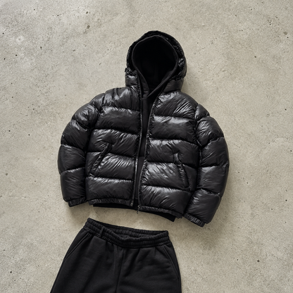 Jesse | Heren Pufferjas Kort – Warme Capuchon en Glanzende Look