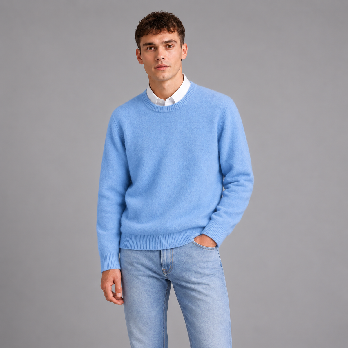 Joost | Zachte Trui in Cashmere Stijl – Ronde Hals en Comfortabele Pasvorm