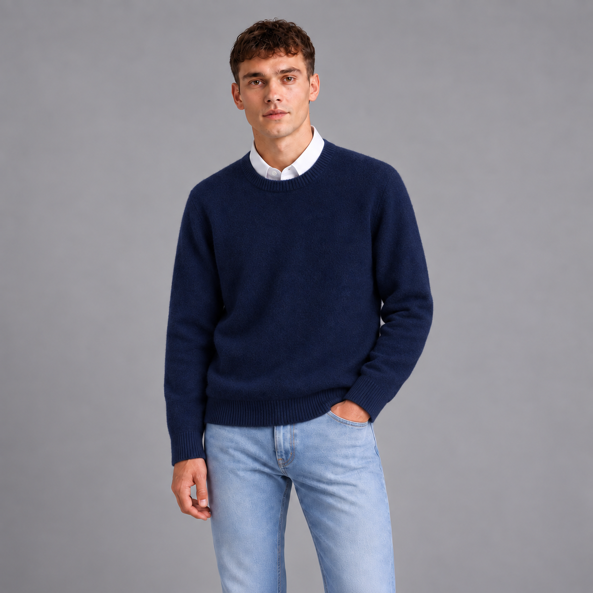 Joost | Zachte Trui in Cashmere Stijl – Ronde Hals en Comfortabele Pasvorm
