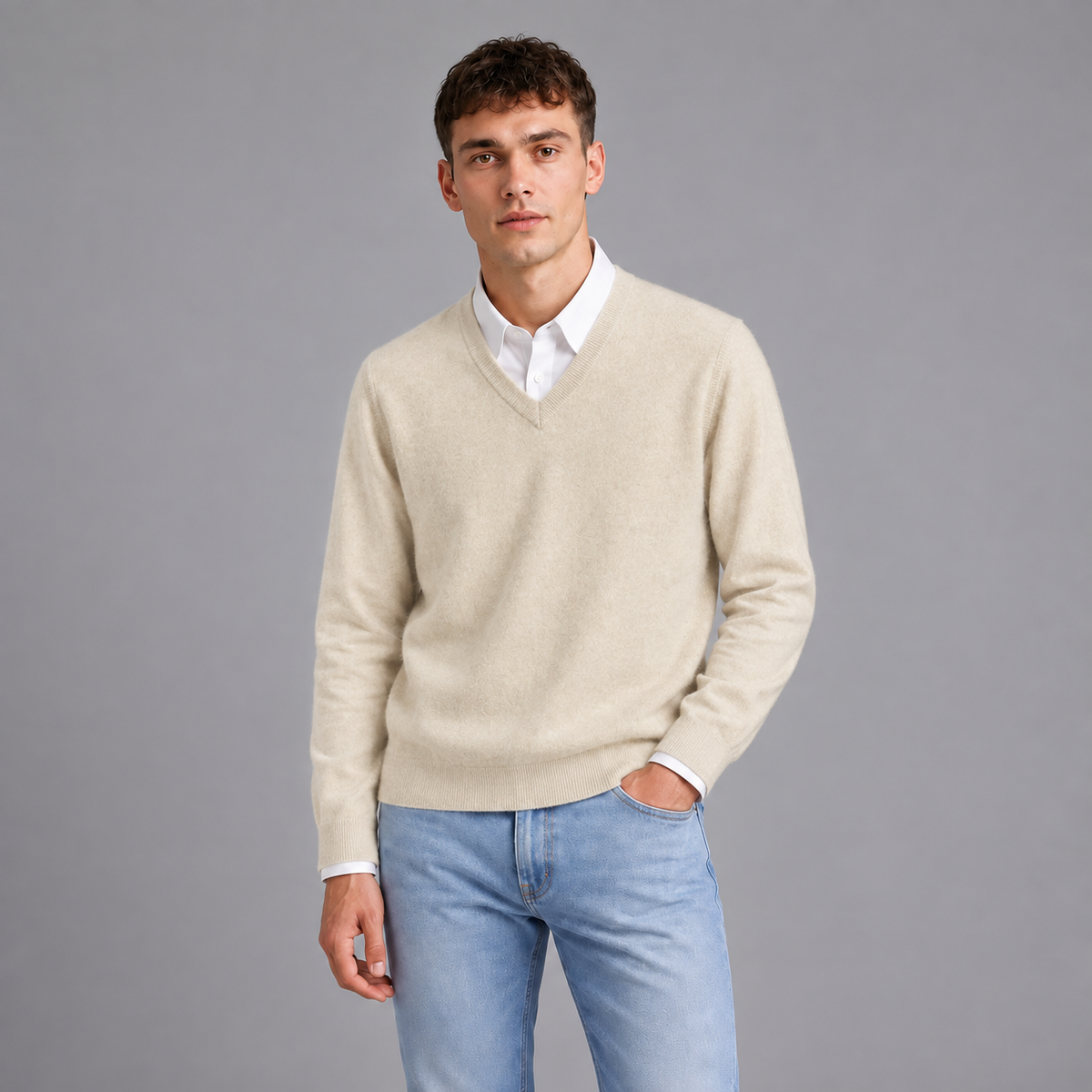 Joost | Zachte Trui in Cashmere Stijl – V-Hals en Lichtgewicht Warmte